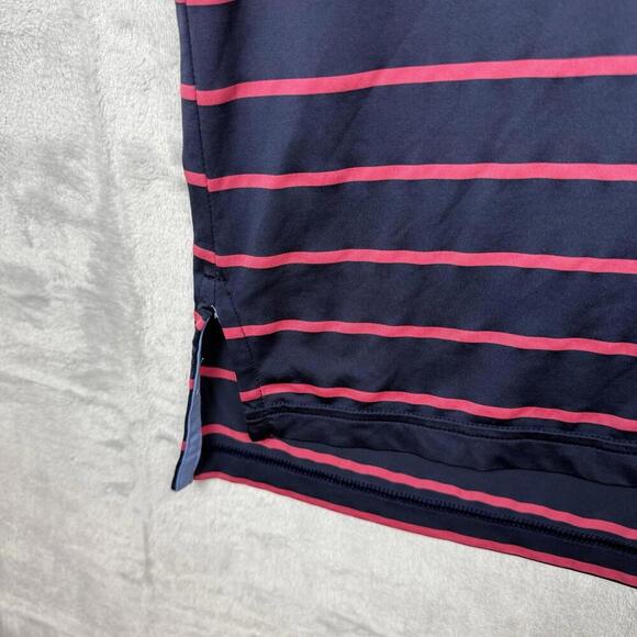 RLX Ralph Lauren Golf Polo Shirt Size M Navy Pink Stripe Wicking Stretch ‘Read’ - Picture 5 of 8